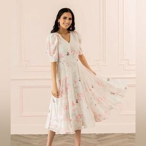 Rachel Parcell Elegant Floral Butterfly Dress